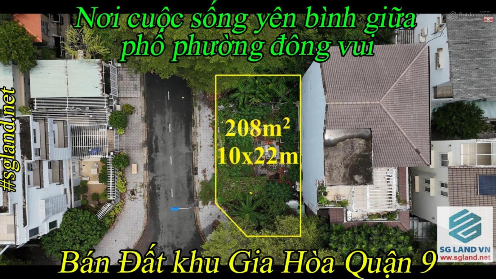 Bán đất khu Gia Hòa Quận 9 208m2 (10x22)m nơi cuộc sống yên bình giữa phố phường đông vui - Ảnh chính